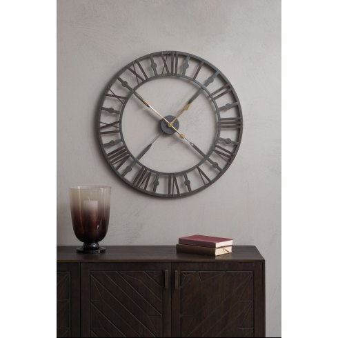 York Antique Grey Skeleton Wall Clock 73cm Diameter York Antique Grey Skeleton Wall Clock 73cm Diameter