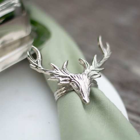 Set of Four Stag Napkin Rings Set of Four Stag Napkin Rings