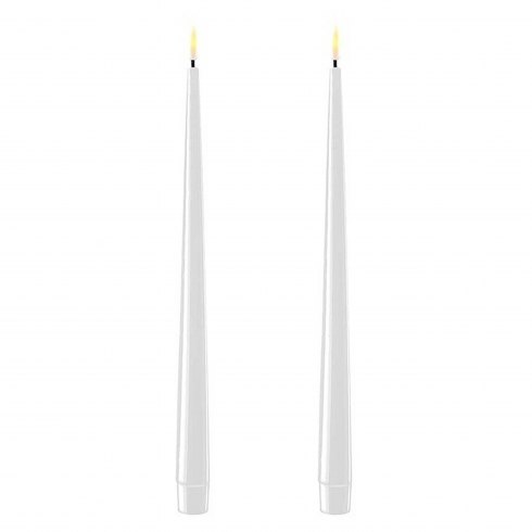 Dansk White Real Flame™ LED Pair of Wax Taper Dinner Candles Dansk White Real Flame™ LED Pair of Wax Taper Dinner Candles