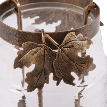 Corrina Leaf Gold Finish Hurricane Corrina Leaf Gold Finish Hurricane