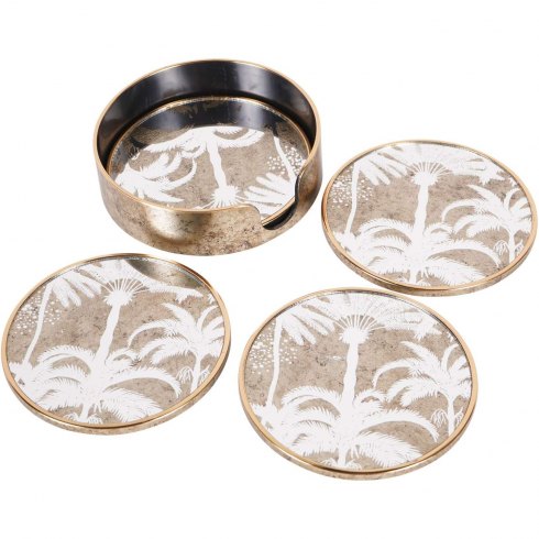 Palm Tree Design Set of 4 Coasters Palm Tree Design Set of 4 Coasters