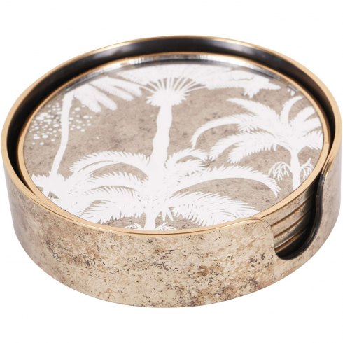 Palm Tree Design Set of 4 Coasters Palm Tree Design Set of 4 Coasters