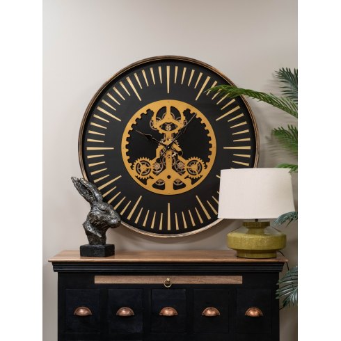 Millennium Wall Clock with Centre Moving Cogs Millennium Wall Clock with Centre Moving Cogs