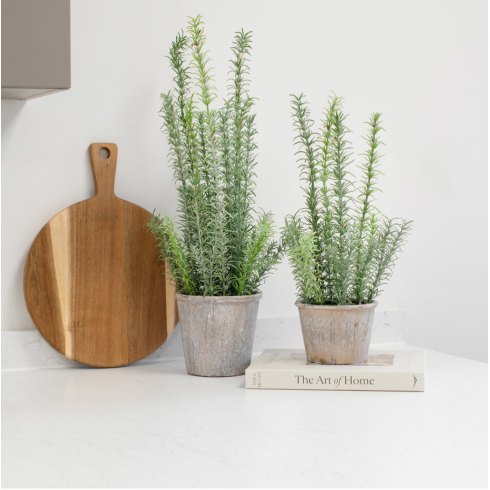 Artificial Rosemary Herb In Rustic Pot Artificial Rosemary Herb In Rustic Pot