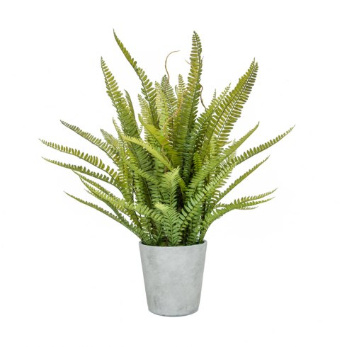 Artificial Fern Plant In Stone Grey Pot Artificial Fern Plant In Stone Grey Pot