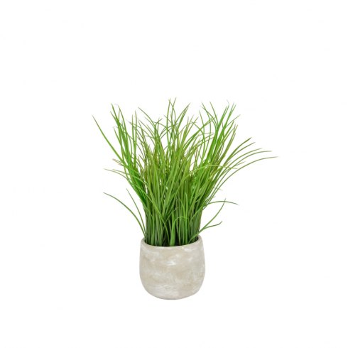 Artificial Grass In Cream Pot Artificial Grass In Cream Pot