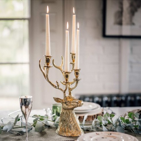 Gold Stag Taper Candle Holder Gold Stag Taper Candle Holder