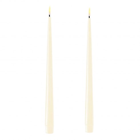 Dansk Cream Real Flame™ LED Pair of Wax Taper Dinner Candles Dansk Cream Real Flame™ LED Pair of Wax Taper Dinner Candles