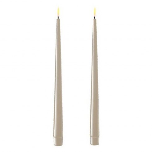 Dansk Sand Real Flame™ LED Pair of Wax Taper Dinner Candles Dansk Sand Real Flame™ LED Pair of Wax Taper Dinner Candles