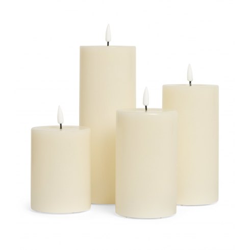 Dansk Cream Real Flame™ Set of 4 LED Wax Candles & Remote Control, in a Gift Box Dansk Cream Real Flame™ Set of 4 LED Wax Candles & Remote Control, in a Gift Box