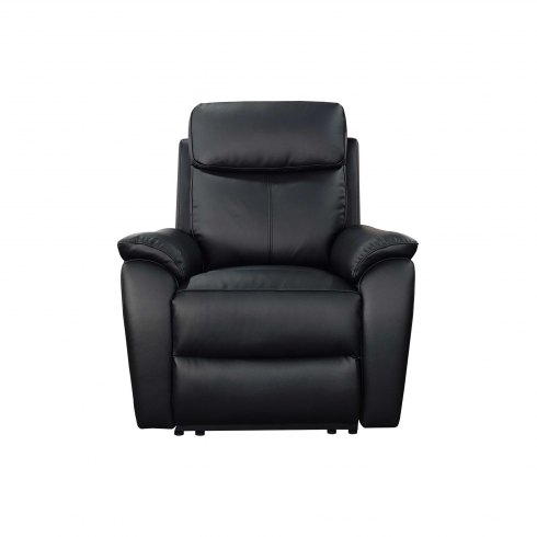 Montego Power Reclining Armchair In Black Leather with Skai Back Montego Power Reclining Armchair In Black Leather with Skai Back