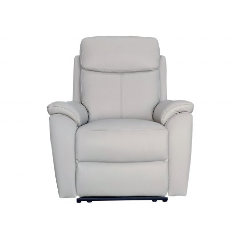 Montego Power Reclining Armchair In Pewter Leather with Skai Back Montego Power Reclining Armchair In Pewter Leather with Skai Back