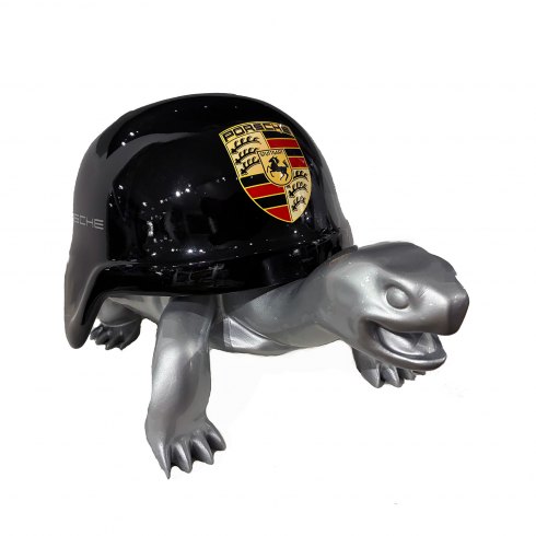 Turtle P. Glossy Black with Silver Body Art Piece Turtle P. Glossy Black with Silver Body Art Piece