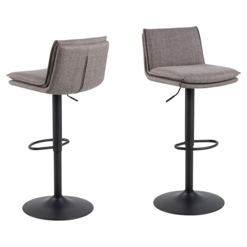 Flynn Bar Stool Black Frame Seat Grey-Brown Flynn Bar Stool Black Frame Seat Grey-Brown