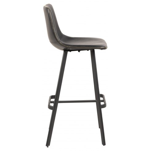 Oregon Bar Stool in Vintage Black Faux Leather Oregon Bar Stool in Vintage Black Faux Leather