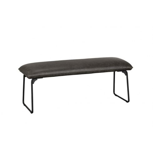 Cooper 120cm Seat Bench In Grey Faux Leather Cooper 120cm Seat Bench In Grey Faux Leather