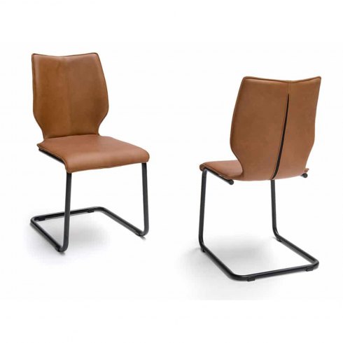 Luca Leather Dining Chair with Cantilever Black Frame Luca Leather Dining Chair with Cantilever Black Frame