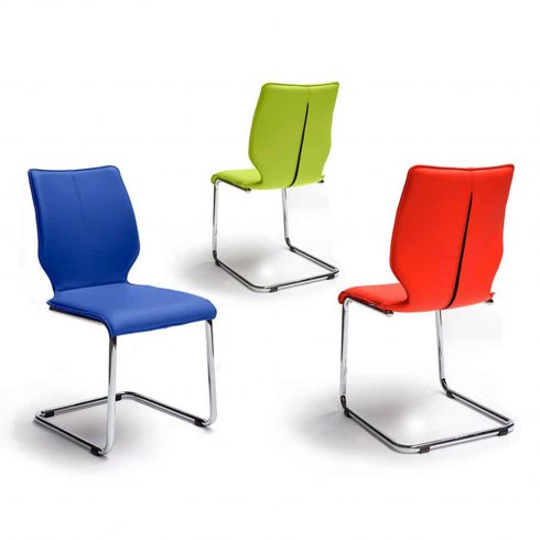 Luca Leather Dining Chair with Cantilever Stainless Steel Frame Luca Leather Dining Chair with Cantilever Stainless Steel Frame