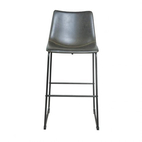 Calvi Stool In Grey Faux Leather Calvi Stool In Grey Faux Leather