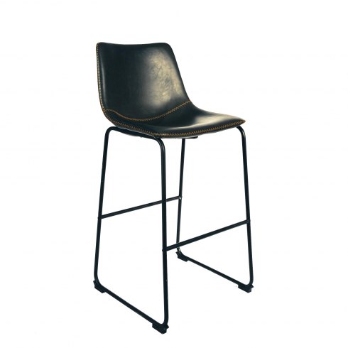 Calvi Stool In Grey Faux Leather Calvi Stool In Grey Faux Leather