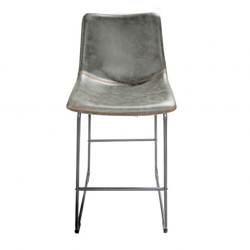 Calvi Stool In Forest Green Faux Leather Calvi Stool In Forest Green Faux Leather