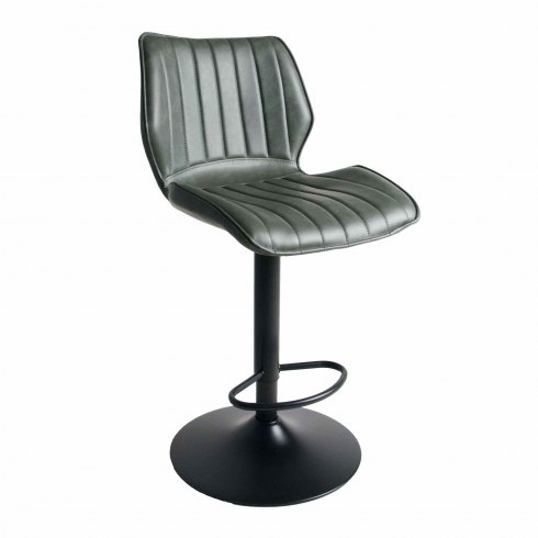 Alpha Gas-Lift Bar Stool In Forest Green Faux Leather Alpha Gas-Lift Bar Stool In Forest Green Faux Leather