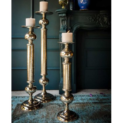 Pillar Candle Holder - Nickel Plated Aluminium Pillar Candle Holder - Nickel Plated Aluminium