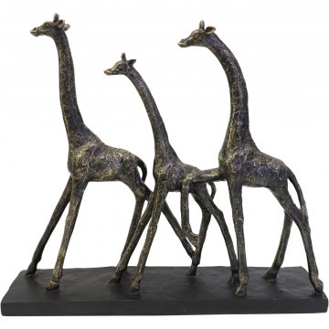 Family of Three Giraffes Sculpture in Antique Silver Finish Family of Three Giraffes Sculpture in Antique Silver Finish
