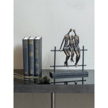 Family Of Three On Fence Sculpture Family Of Three On Fence Sculpture