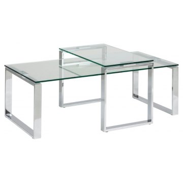 Katrine Coffee & Lamp Table Set with Clear Glass Tops Katrine Coffee & Lamp Table Set with Clear Glass Tops