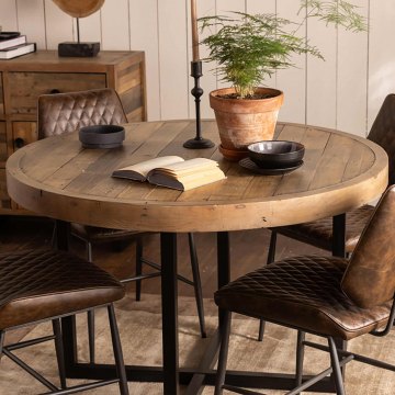 Key West 120cm Round Dining Table - Reclaimed Timber Key West 120cm Round Dining Table - Reclaimed Timber