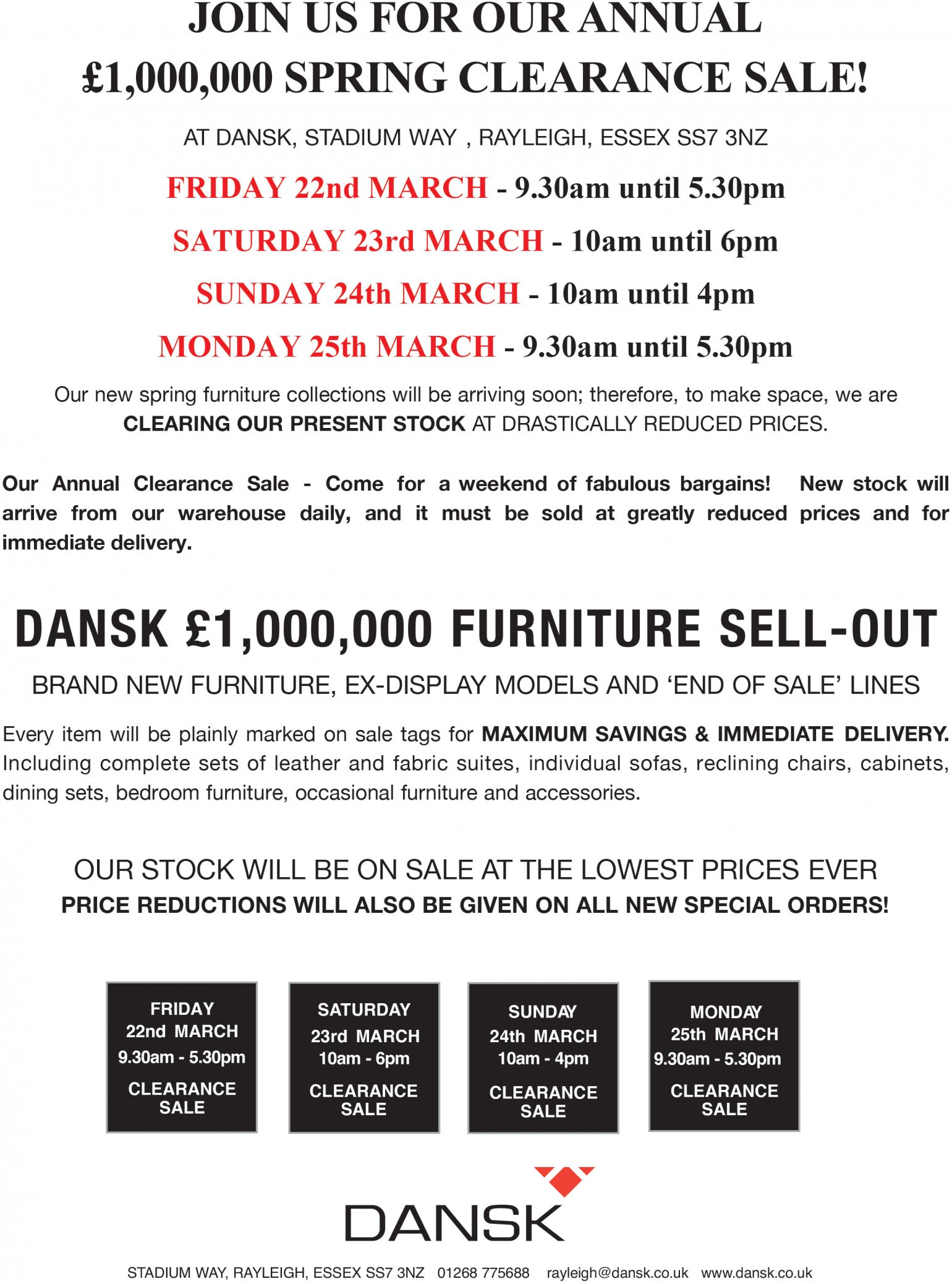 Annual Clearance Sale 2024 Dansk