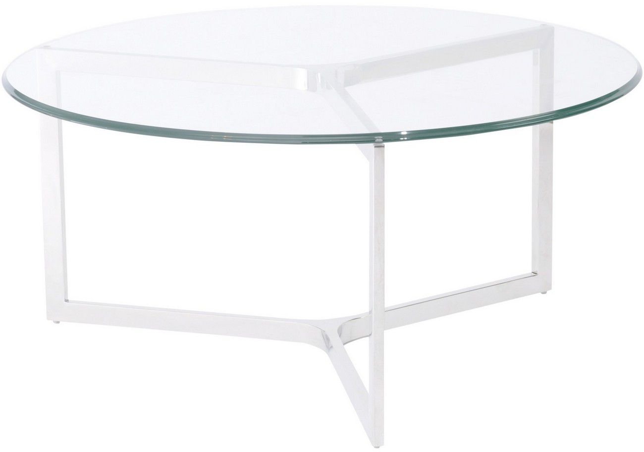 Lima Stainless Steel and Glass Coffee Table