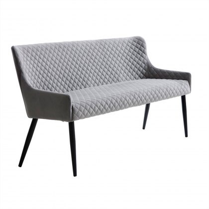 Ontario 160cm Dining Sofa Bench in Grey Velvet