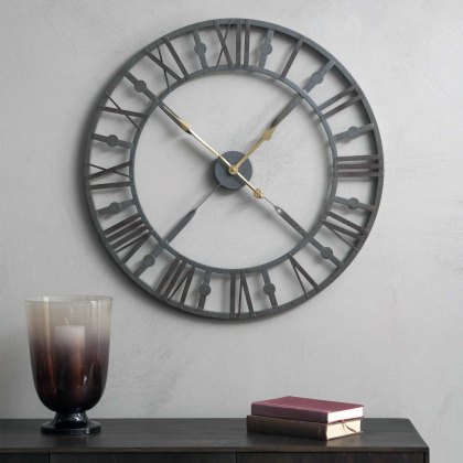 York Antique Grey Skeleton Wall Clock 73cm Diameter