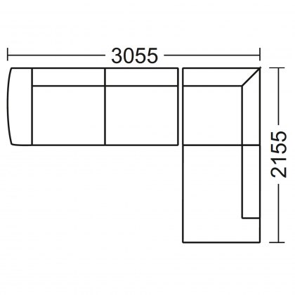 Grand Two Seater Corner with Terminal End RHF