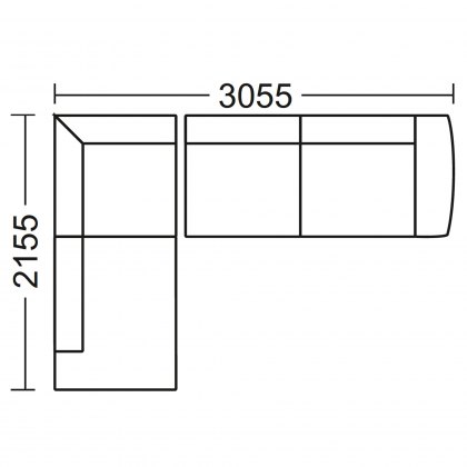 Grand Option 2L - Two Seater Corner with Open End LHF