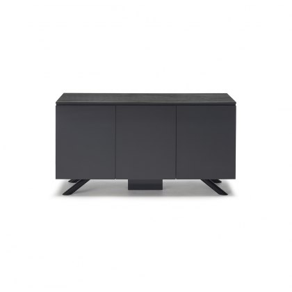 Hera Three Door Ceramic-Top Sideboard in Grey Lacquer