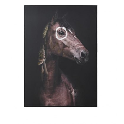 Horse with Feather & Foil Canvas