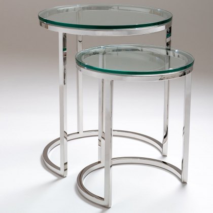 Apollon Nest of Two Tables - Stainless Steel