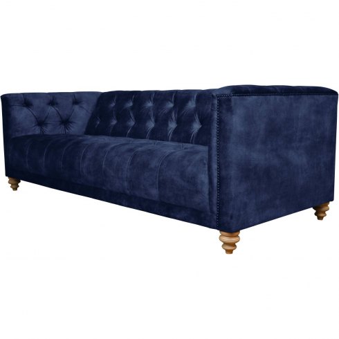 Christchurch Extra Large Sofa in Classic Velvet Deep Blue