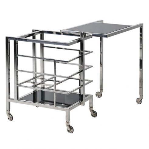 Gatsby Concertina Bar Cart in Chrome