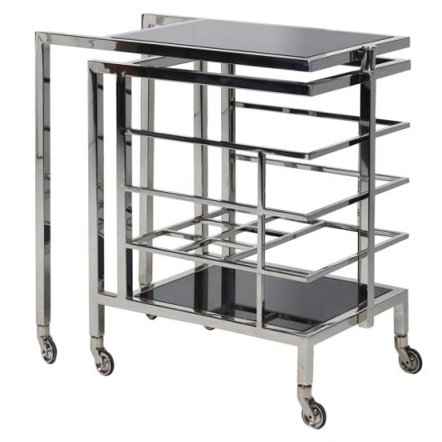 Gatsby Concertina Bar Cart in Chrome