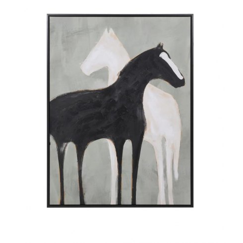 Stallion Shadows Framed Canvas Picture