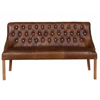 Stanbrook Three Seater Bench in Aniline Leather