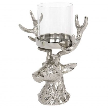 Mini Stag Head Hurricane Lantern