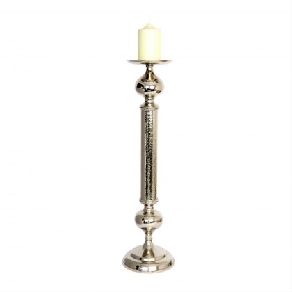 Pillar Candle Holder - Nickel Plated Aluminium