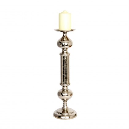 Pillar Candle Holder - Nickel Plated Aluminium