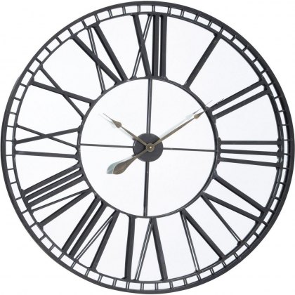 Skeleton Mirrored Wall Clock 80cm