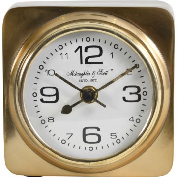 Timex Solid Aluminium Gold Square Carriage Mantel Clock